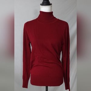 Fitted Burgundy Turtle Neck Sweater